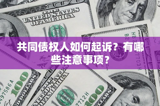 济南共同债权人如何起诉？有哪些注意事项？